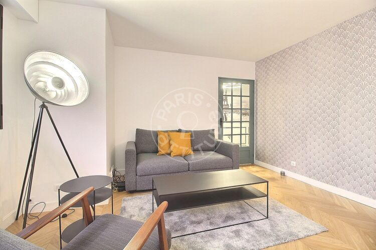 Living room - Furnished 1 bedroom - Paris 75015 - 14541