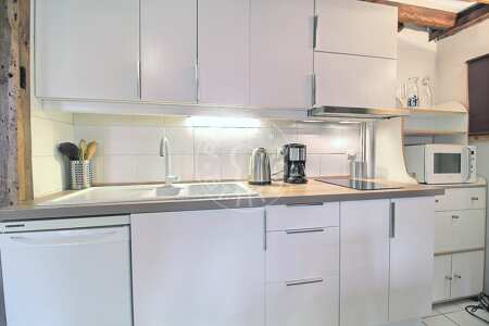 Cuisine Studio alcove meublé - 29m²  - Saint-Paul - Paris