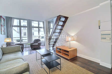 Sala Duplex mobilado - 78m²  - 2 quartos - Latin / Saint-Michel - Paris