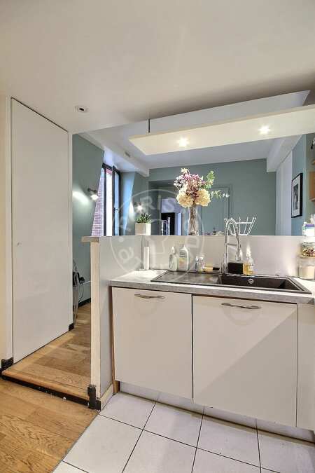 Cozinha Apartamento mobilado - 59m²  - 1 quarto - Pereire - Paris