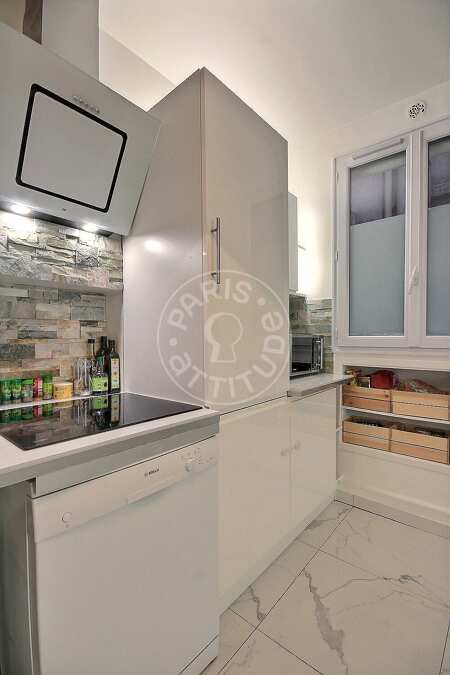Kitchen Furnished apartment - 43m²  - 1 bedroom - Tour Eiffel - Paris