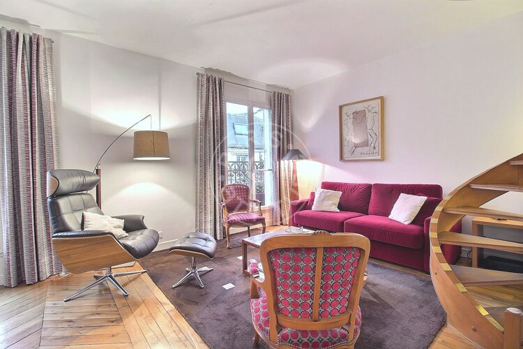 Salon - 2 chambres meublé - Paris 75017 - 14597
