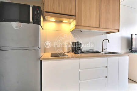 Kitchen Furnished apartment - 33m²  - 1 bedroom - Issy-les-Moulineaux - Paris
