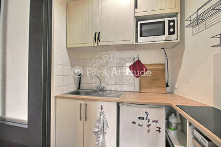 Cuisine Studio meublé - 22m²  - Oberkampf - Paris