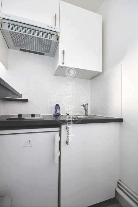 Kitchen Furnished studio - 23m²  - Parc Monceau - Paris