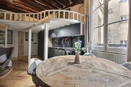 Dining room Furnished duplex - 55m²  - 1 bedroom - Saint-Germain - Paris