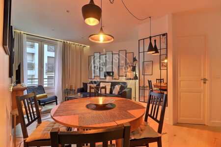 Living room Furnished apartment - 50m²  - 2 bedrooms - Porte de Saint-Cloud - Paris