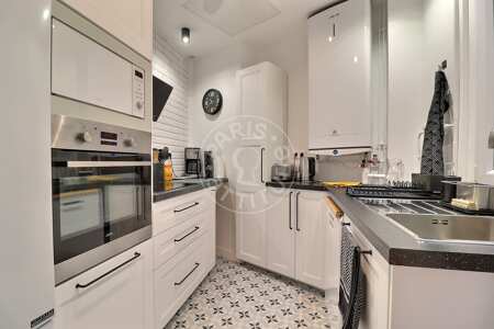 Kitchen Furnished apartment - 50m²  - 2 bedrooms - Porte de Saint-Cloud - Paris