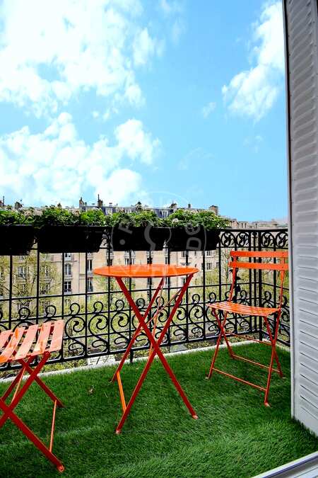Varanda Apartamento mobilado - 37m²  - 1 quarto - Auteuil - Paris