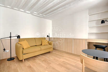 Salon Studio meublé - 18m²  - Faubourg Saint-Martin - Paris