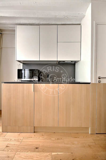 Cuisine Studio meublé - 18m²  - Faubourg Saint-Martin - Paris