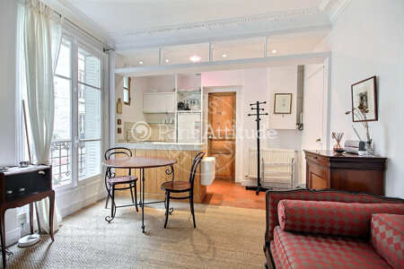 Salon Appartement meublé - 38m²  - 1 chambre - Convention - Paris