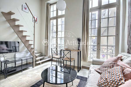 Living room Furnished studio alcove - 18m²  - Saint-Paul - Paris