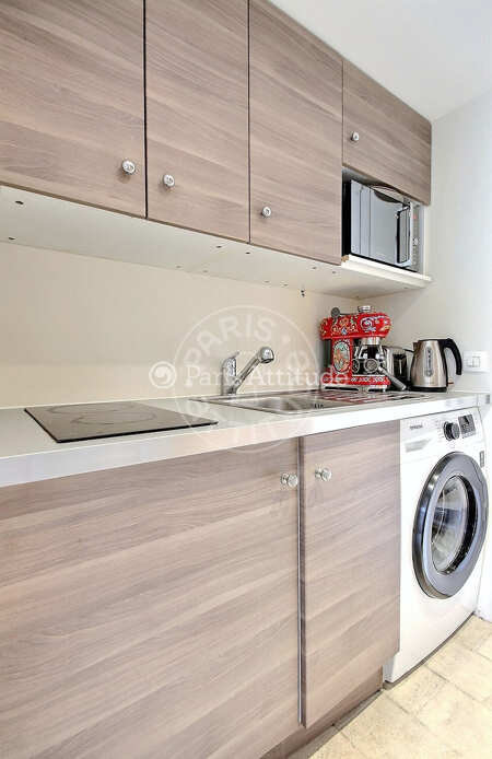 Kitchen Furnished studio alcove - 18m²  - Saint-Paul - Paris
