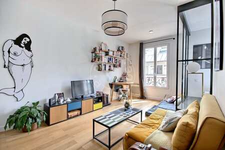 Living room Furnished studio alcove - 27m²  - Arts et Métiers - Paris