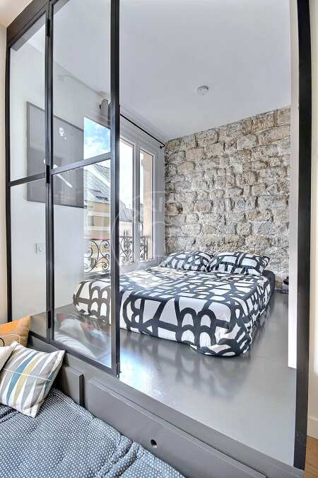 Bedroom Furnished studio alcove - 27m²  - Arts et Métiers - Paris