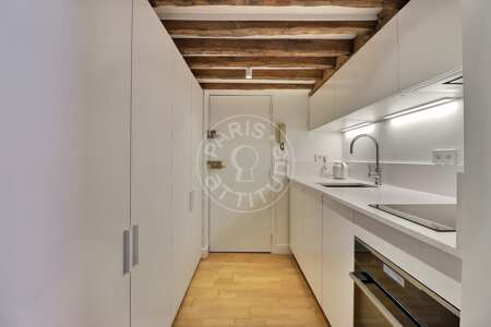Kitchen Furnished studio alcove - 17m²  - Place Monge - Paris
