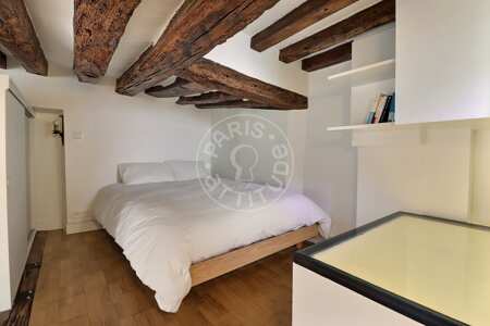 Bedroom Furnished studio alcove - 17m²  - Place Monge - Paris