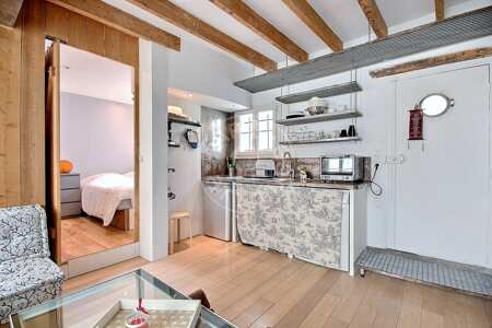 Salon Appartement meublé - 25m²  - 1 chambre - Sacré-Cœur - Paris