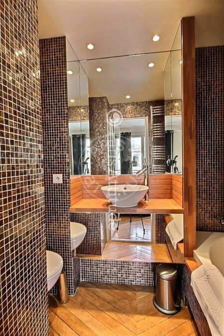 Bathroom Furnished apartment - 55m²  - 1 bedroom - Champs-Elysées - Paris