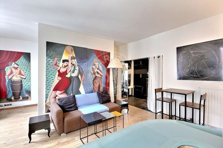 Salon - Studio alcove meublé - Paris 75004 - 14750