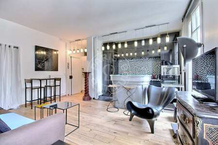 Wohnzimmer Möblierte alkovenwohnung - 39m²  - Centre George Pompidou - Paris