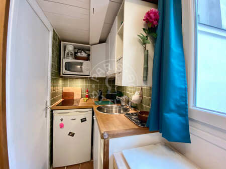 Kitchen Furnished studio - 15m²  - Saint-Paul - Paris