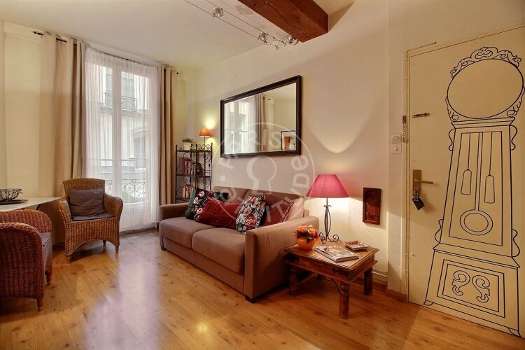 Living room - Furnished 1 bedroom - Paris 75002 - 1479