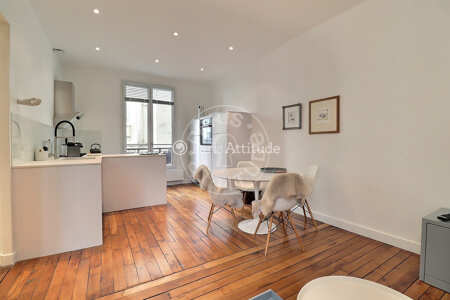 Salon Appartement meublé - 43m²  - 1 chambre - Porte Maillot / Palais des Congrès - Paris