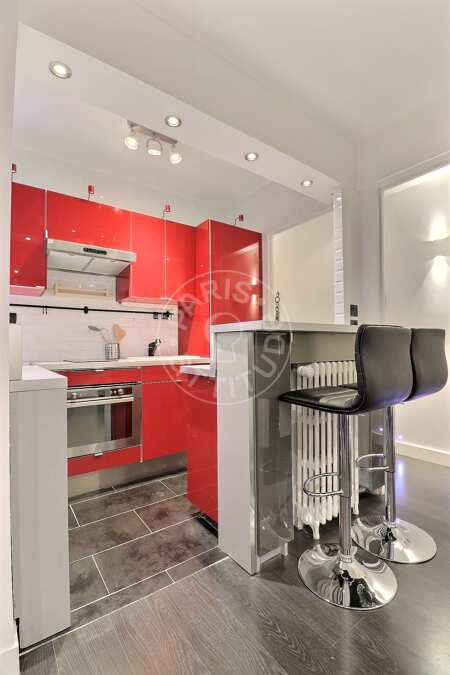 Cozinha Apartamento mobilado - 37m²  - 1 quarto - Alésia - Paris