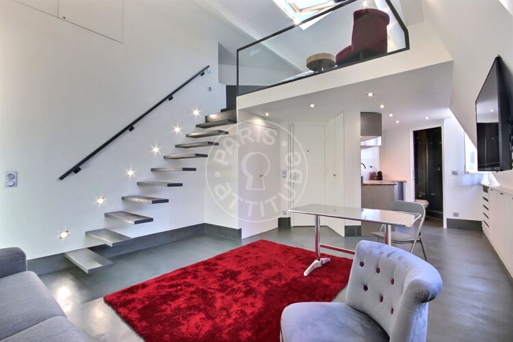 Living room - Furnished studio alcove - Paris 75006 - 14830