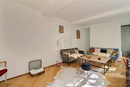 Salon Appartement meublé - 63m²  - 2 chambres - Père Lachaise - Paris