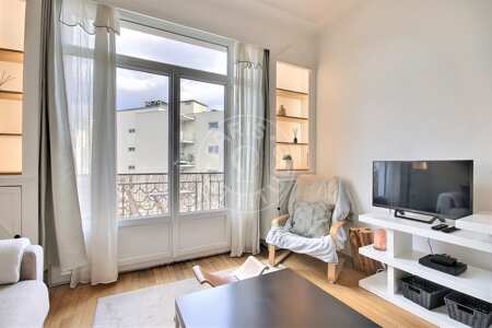 Salon Appartement meublé - 32m²  - 1 chambre - Auteuil - Paris