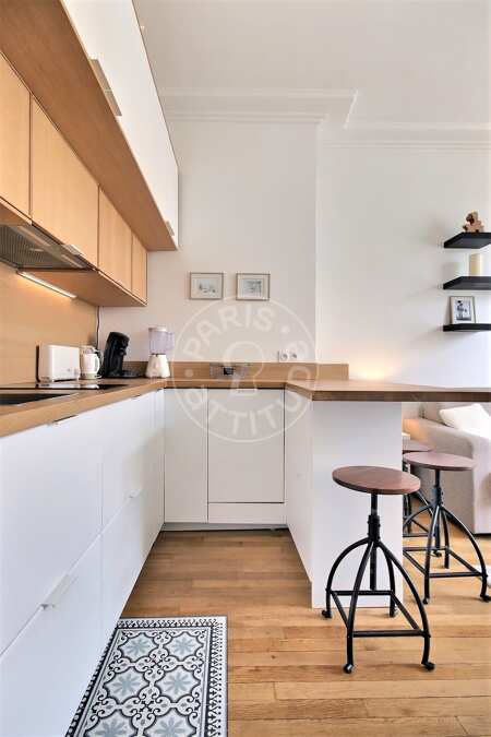 Cuisine Appartement meublé - 32m²  - 1 chambre - Auteuil - Paris