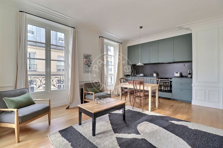 Living room - Furnished 1 bedroom - Paris 75006 - 14876