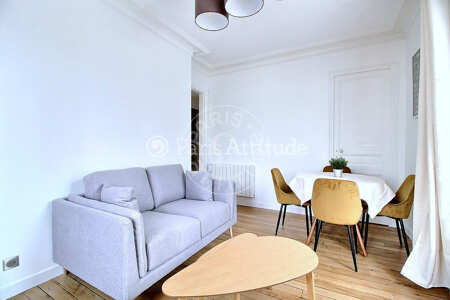 Salon Appartement meublé - 48m²  - 2 chambres - Montparnasse - Paris