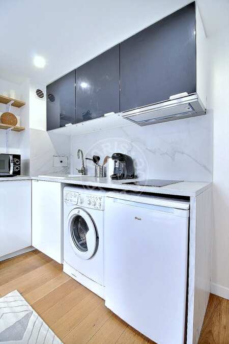 Cozinha Apartamento mobilado - 20m²  - 1 quarto - Porte/Quai d'Ivry - Paris