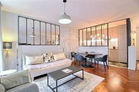 Living room Furnished apartment - 51m²  - 1 bedroom - Montorgueil - Paris