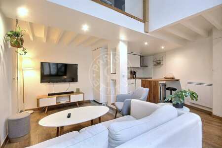 Living room Furnished duplex - 43m²  - 1 bedroom - Wagram - Paris