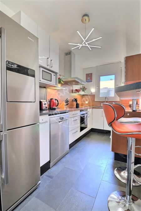 Kitchen Furnished apartment - 98m²  - 2 bedrooms - Centre George Pompidou - Paris