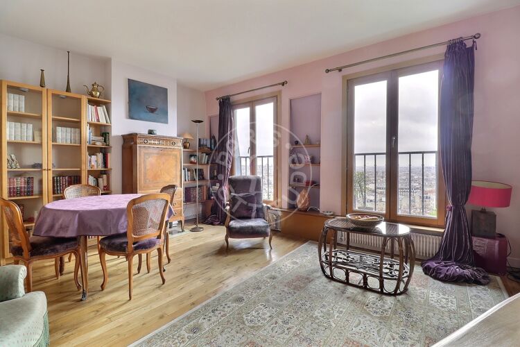 Living room - Furnished 1 bedroom - Paris 75018 - 14989