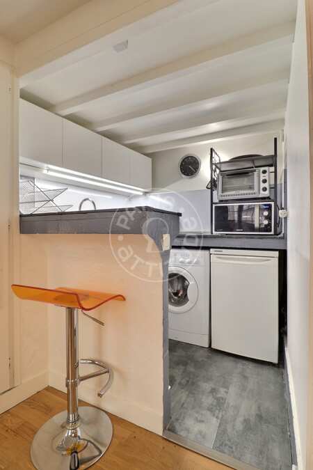 Cuisine Studio alcove meublé - 30m²  - Saint-Germain - Paris