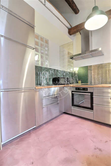 Kitchen Furnished studio alcove - 24m²  - Riquet - Paris