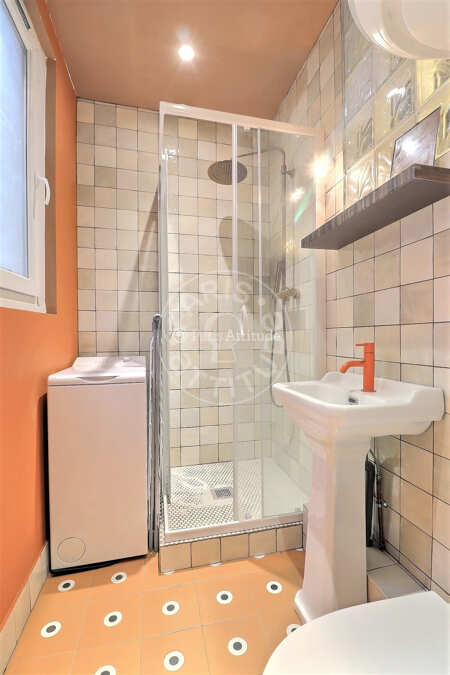 Bathroom Furnished studio alcove - 24m²  - Riquet - Paris