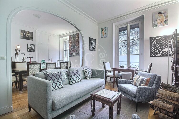 Living room - Furnished 1 bedroom - Paris 75007 - 15019