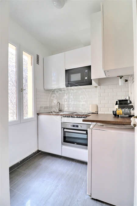 Kitchen Furnished apartment - 36m²  - 1 bedroom - Place Monge - Paris