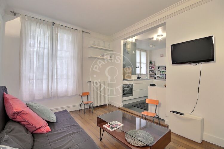 Living room - Furnished 1 bedroom - Paris 75018 - 15047