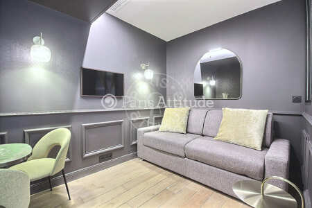 Living room Furnished apartment - 46m²  - 1 bedroom - Triangle d'Or - Paris