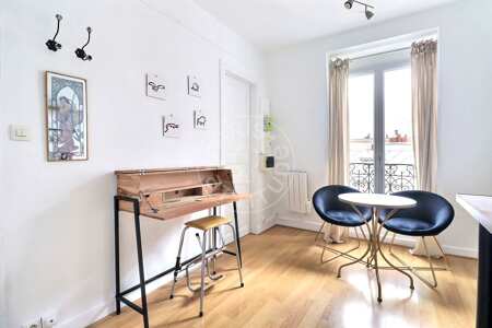 Salon Appartement meublé - 20m²  - 1 chambre - Jules Joffrin - Mairie du 18ème - Paris