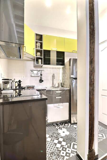 Cozinha Studio mobilado - 29m²  - Saint-Paul - Paris